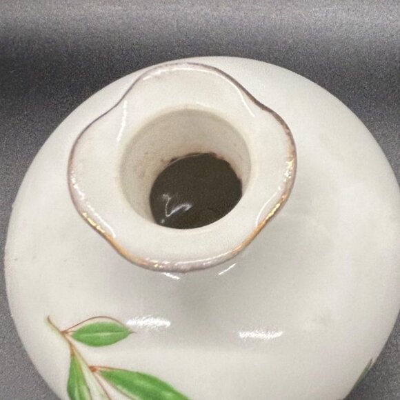 Vintage Hand-Painted Perfume Bottle Japanese Handpainted Floral & Gold Accents - Picture 4 of 16